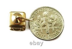 10k Yellow Gold Vintage Coffee Grinder Charm Necklace Pendant 1.5g