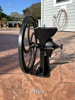 1762 Antique Grain Mill, Coffee Mill, Burr Mill with 15-3/4 inch Wheel