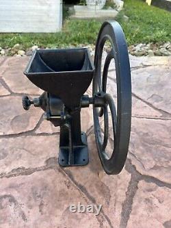 1762 Antique Grain Mill, Coffee Mill, Burr Mill with 15-3/4 inch Wheel