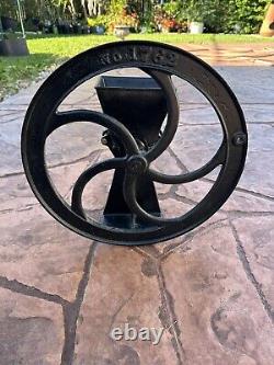 1762 Antique Grain Mill, Coffee Mill, Burr Mill with 15-3/4 inch Wheel