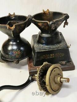 1873 Enterprise Cast Iron Decals Antique COFFEE GRINDER Mill Victorian Toleware