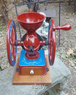 1873 Enterprise Cast Iron Hand Crank Double Wheel Antique Coffee Grinder Mill