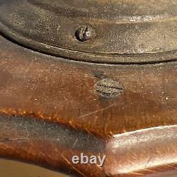 1900's ANTIQUE COFFEE GRINDER Boat & Lighthouse, Brass & Wood, French Stamped