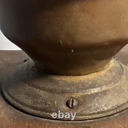 1900's ANTIQUE COFFEE GRINDER Boat & Lighthouse, Brass & Wood, French Stamped