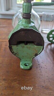 1930's Arcade Crystal No 4 Coffee Burr Grinder Mint Green Wall Mount Antique