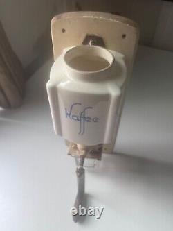 1930s Vintage Art Deco Peter Dienes wall-mounted coffee grinder. Works Great