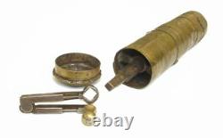 19c. Antique Ottoman Brass Coffee MILL Grinder Tughra Seal