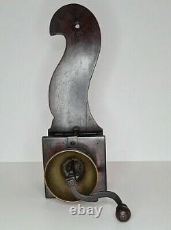 19th Century AUSTRIAN DOVE TAIL LONG BOARD WALL HANGING COFFEE GRINDER