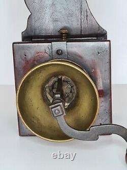 19th Century AUSTRIAN DOVE TAIL LONG BOARD WALL HANGING COFFEE GRINDER