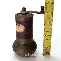 19th Century Antique Ottoman Brass Pepper Coffee Grinder /Islamic inscriptions