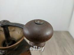 19th Century Iron, Brass, Wood lg. H. S. Garantire No. 0 Coffee Mill Grinder