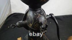 19thc Antique Cast Iron Enterprise No. 4 Pinstripe Painted Coffee MILL Grinder