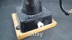 19thc Antique Cast Iron Enterprise No. 4 Pinstripe Painted Coffee MILL Grinder