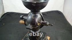 19thc Antique Cast Iron Enterprise No. 4 Pinstripe Painted Coffee MILL Grinder