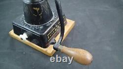 19thc Antique Cast Iron Enterprise No. 4 Pinstripe Painted Coffee MILL Grinder