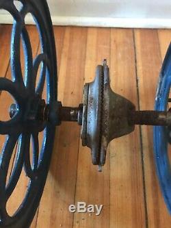 2 Antique Enterprise Coffee Grinder Wheels12.5 FOR PARTS REPAIR Restore