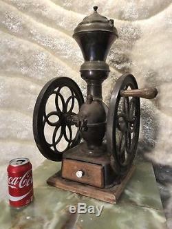 23 Inch tall LARGE VINTAGE ANTIQUE CAST IRON COFFEE GRINDER SIGN SIMPLEX NO 6