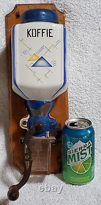 #4 1930's DUTCH European ART DECO wall mount coffee grinder PORCELAIN cubist