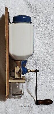 #4 1930's DUTCH European ART DECO wall mount coffee grinder PORCELAIN cubist