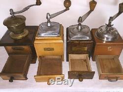 4 Molino de café de firmas JAVA, HAHA HARHAUS, SPECIAL. Antique Coffee grinder