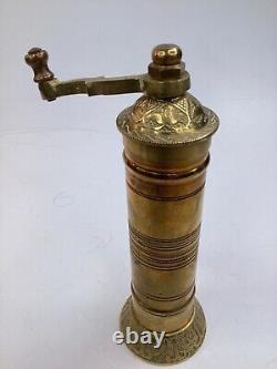 7 Antique Ottoman Heavy Brass Coffee/ Pepper Grinder Mill Working (L13)