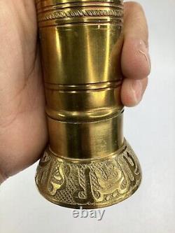 7 Antique Ottoman Heavy Brass Coffee/ Pepper Grinder Mill Working (L13)