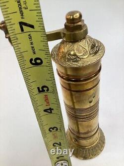 7 Antique Ottoman Heavy Brass Coffee/ Pepper Grinder Mill Working (L13)