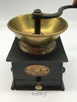 A Kenrick & Sons Coffee Mill Patent Coffee Grinder antique cast iron brass early