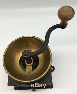 A Kenrick & Sons Coffee Mill Patent Coffee Grinder antique cast iron brass early