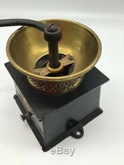 A Kenrick & Sons Coffee Mill Patent Coffee Grinder antique cast iron brass early