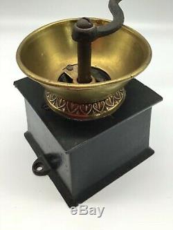 A Kenrick & Sons Coffee Mill Patent Coffee Grinder antique cast iron brass early