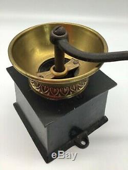 A Kenrick & Sons Coffee Mill Patent Coffee Grinder antique cast iron brass early