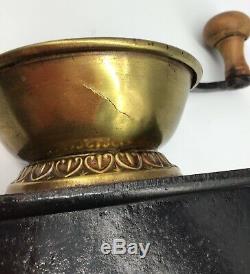 A Kenrick & Sons Coffee Mill Patent Coffee Grinder antique cast iron brass early