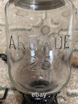 ANTIQUE Arcade # 25 Coffee Mill Grinder With Original Box & Original Glass Measure