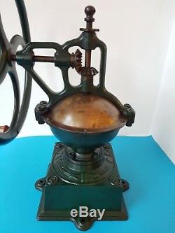 ANTIQUE CAST IRON BALANCE WHEEL COFFEE GRINDER AMPIA GARANZIA FB 2 ITALY 1900's