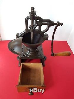 ANTIQUE CAST IRON BIG COFFEE GRINDER K&M A1 EARLY 1900's GERMANY RARE