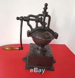 ANTIQUE CAST IRON BIG COFFEE GRINDER PEUGEOT A1 EARLY 1900's FRANCE