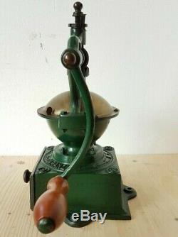 ANTIQUE CAST IRON COFFEE GRINDER AMPIA GARANZIA FB 0 ITALY 1900's HOME USE