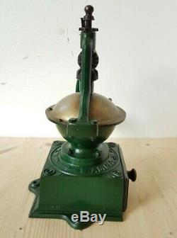 ANTIQUE CAST IRON COFFEE GRINDER AMPIA GARANZIA FB 0 ITALY 1900's HOME USE