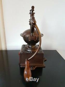 ANTIQUE CAST IRON COFFEE GRINDER BIG A1 PEUGEOT FRERES ex. CONDITION