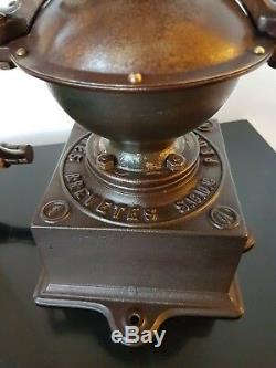 ANTIQUE CAST IRON COFFEE GRINDER BIG A1 PEUGEOT FRERES ex. CONDITION