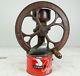 ANTIQUE CAST IRON CORN MILL NO. 1 1/2 MERCANTILE COFFEE BEAN GRINDER Vintage red