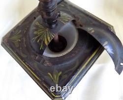 ANTIQUE Country PRIMITIVE Hand Painted Tole COFFEE GRINDER