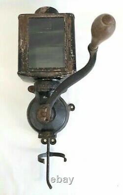 ANTIQUE EARLY 1900s N. C. R. A. WALL MOUNT COFFEE GRINDER FOR PARTS / RESTORATION