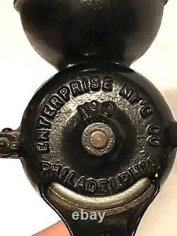 ANTIQUE Enterprise Mfg. Co Cast Iron No. 0 Coffee Mill Grinder Philadelphia USA