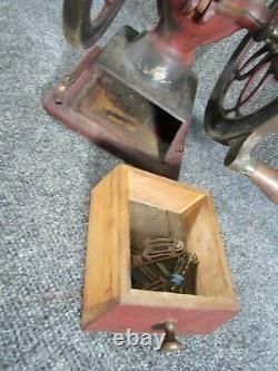 ANTIQUE LANDERS FRARY & CLARK miniature CAST IRON COFFEE GRINDER