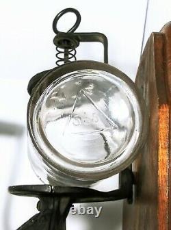 ANTIQUE ORIGINAL CRYSTAL ARCADE COFFEE GRINDER With GLASS JAR CUP