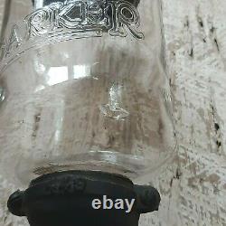 ANTIQUE PARKER COFFEE GRINDER 449 and PAT Dec 4 1917 EMBOSSED GLASS WORKING
