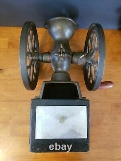 ANTIQUE THE CHA'S PARKER Co. BLACK COFFEE GRINDER MILL MERIDEN CONN. 17 1/2