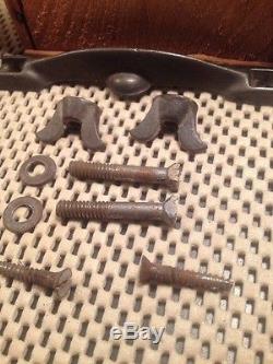 ANTIQUE VTG WOOD COFFEE GRINDER MILL CAST IRON HANDLE Square Nails Finger Joints